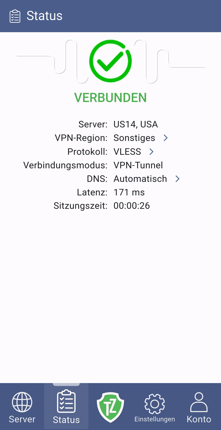Trust.Zone VPN V2: Verbindungsstatus