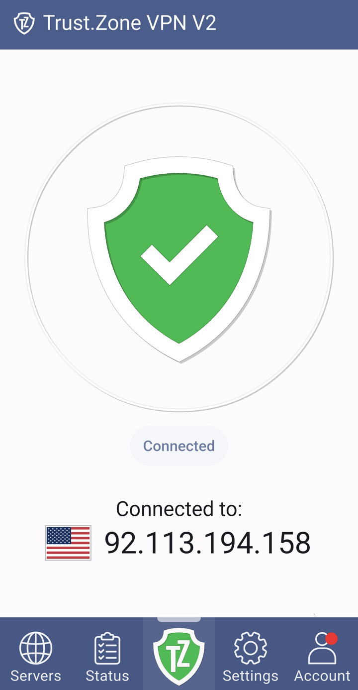 Trust.Zone VPN V2: bağlı